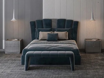 PHOENIX - Double bed with upholstered headboard by CASA +39 - view 2